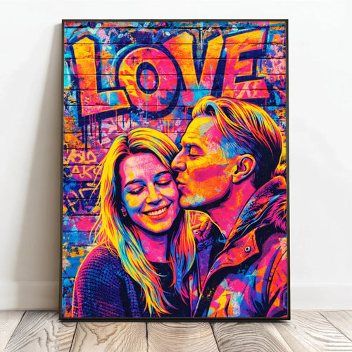 Personligt street art plakat Street Art LOVE med graffiti-effekt, 40x60 cm – Motiv 2