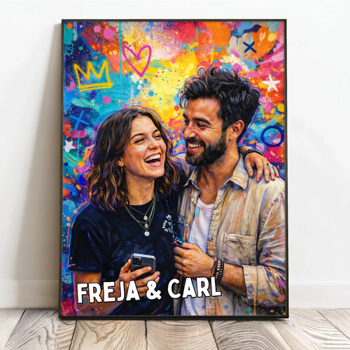 Personligt familieplakat i graffiti-stil med navne – Urban Family design 40x60 cm – Motiv 2